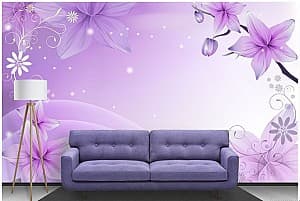 Fototapet 3d Art.Desig  Flori pe fundal violet