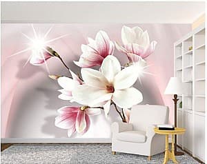 Fototapet 3d Art.Desig Magnolia pe fundal roz