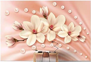 Fototapet 3d Art.Desig Magnolia pe fond roz cu pietre