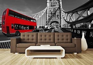 Fototapet 3d Art.Desig Tower Bridge cu autobuzul roșu în Londra