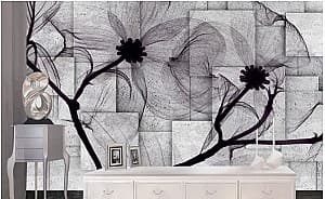 Fototapet 3d Art.Desig Pătrate de beton și flori decorative