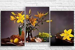 Модульная картина ArtD Желтые лилии и виноград