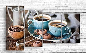 Модульная картина ArtD Натуральный кофе и сладости