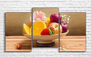 Tablou multicanvas ArtD Mere,prune și portocale