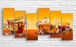 Модульная картина ArtD Черный чай с бергамотом