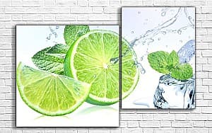 Модульная картина ArtD Лимон и лед