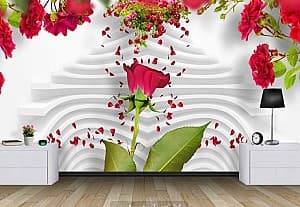Fototapet 3d Art.Desig Fundal 3D cu trandafiri rosii