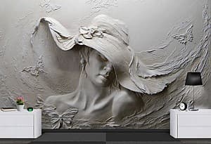 3D Фотообои Art.Desig Девушка в шляпе с 3D эффектом