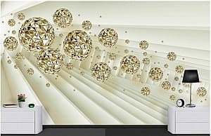 3D Фотообои Art.Desig Туннель и золотые шары
