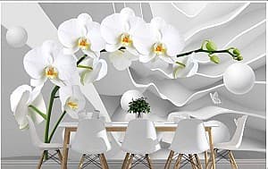 3D Фотообои Art.Desig Орхидея на абстрактном фоне и шары