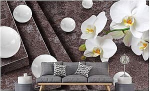 Fototapet 3d Art.Desig Scara din beton cu bile și orhidee