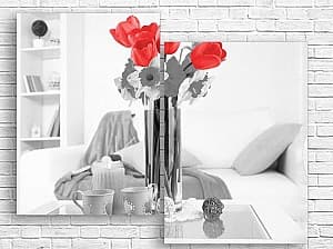 Модульная картина Art.Desig Красные тюльпаны на черном и белом