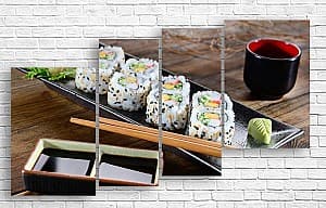 Tablou multicanvas Art.Desig Sushi și wasabi