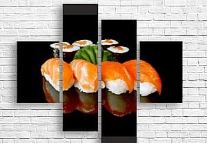 Tablou multicanvas Art.Desig Sushi cu pește roșu