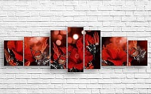 Tablou multicanvas Art.Desig Gladiol roșu și fluturi