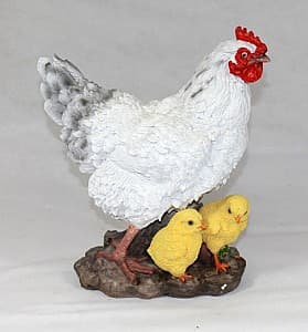 Декоративные украшения Figuren Discounter Курица с цыплятами, белая