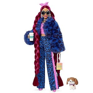  Mattel Barbie seria Extra - Costum Albastru de Leopard