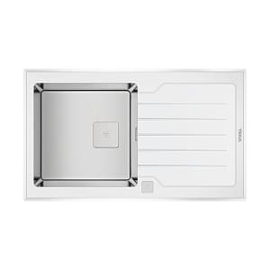 Кухонная мойка Teka Diamond RS15 1B 1D 86 White Inox + Glass White