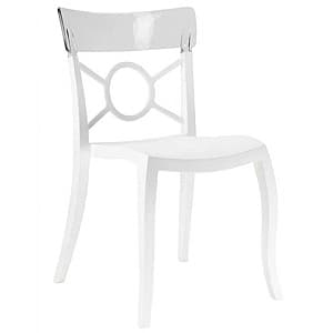 Пластиковый стул Papatya Opera-S Clear/White