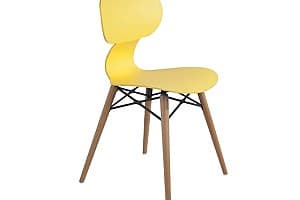 Пластиковый стул Papatya Yugo-S Wox Yellow/Natural Beech