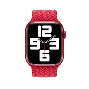Ceas inteligent Apple Watch Series 7 45mm Red Braided Solo Loop (MKMN3)
