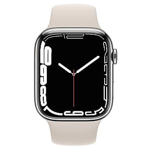 Ceas inteligent Apple Watch Series 7 GPS 45mm Starlight Sport Band (MKJV3)
