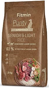 Hrană uscată pentru câini Fitmin Purity Rice Senior&Light Venison&Lamb 2 kg