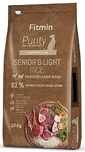 Hrană uscată pentru câini Fitmin Purity Rice Senior&Light Venison&Lamb 12 kg