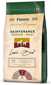 Hrană uscată pentru câini Fitmin Maintenance Medium/Maxi Lamb & Beef 12kg