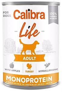 Влажный корм для собак Calibra Life Adult Turkey&Apples 400g