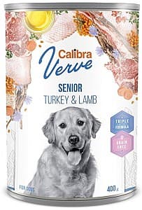 Hrană umedă pentru câini Calibra Verve Senior Turkey&Lamb 400g