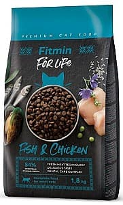Нrană uscată pentru pisici Fitmin For Life Adult Fish&Chicken 1.8kg