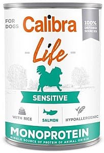 Hrană umedă pentru pisici Calibra Dog Life can Sensitive Salmon&rice 400g