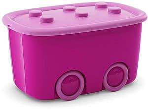 Coș pentru jucării KIS 46l, 58X39XH32cm, cu roti, pink