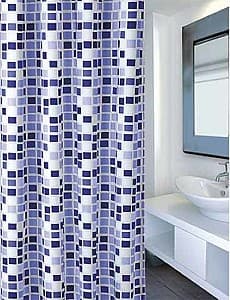 Занавески для ванной MSV Синяя Мозаика 180х200см