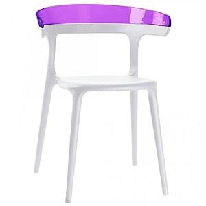 Пластиковый стул Papatya Luna Purple/White