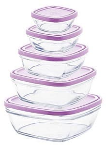 Set de recipiente alimentare DURALEX FRESHBOX Set 5 buc violet