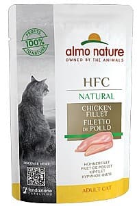Hrană umedă pentru pisici Almo Nature HFC Pouch Natural Chicken Fillet 55g