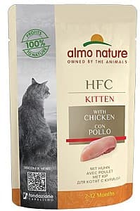 Hrană umedă pentru pisici Almo Nature HFC Pouch Complete Kitten Chicken 55g