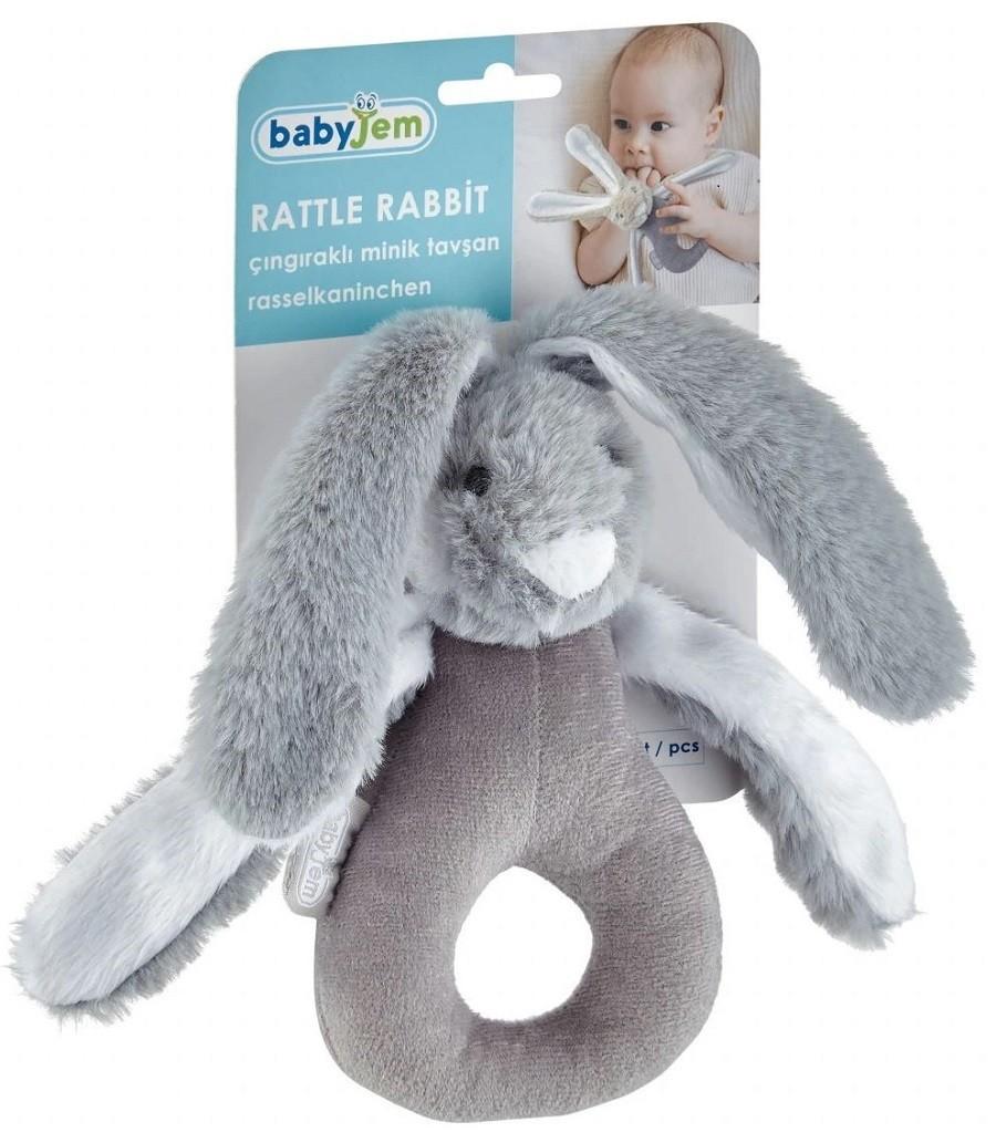 Jucarie bebelus BABYJEM Iepuras Gri
