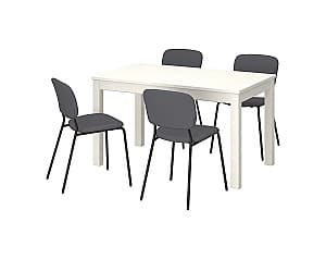 Набор стол и стулья IKEA Laneberg / Karljan white-gray  (4 стулья)