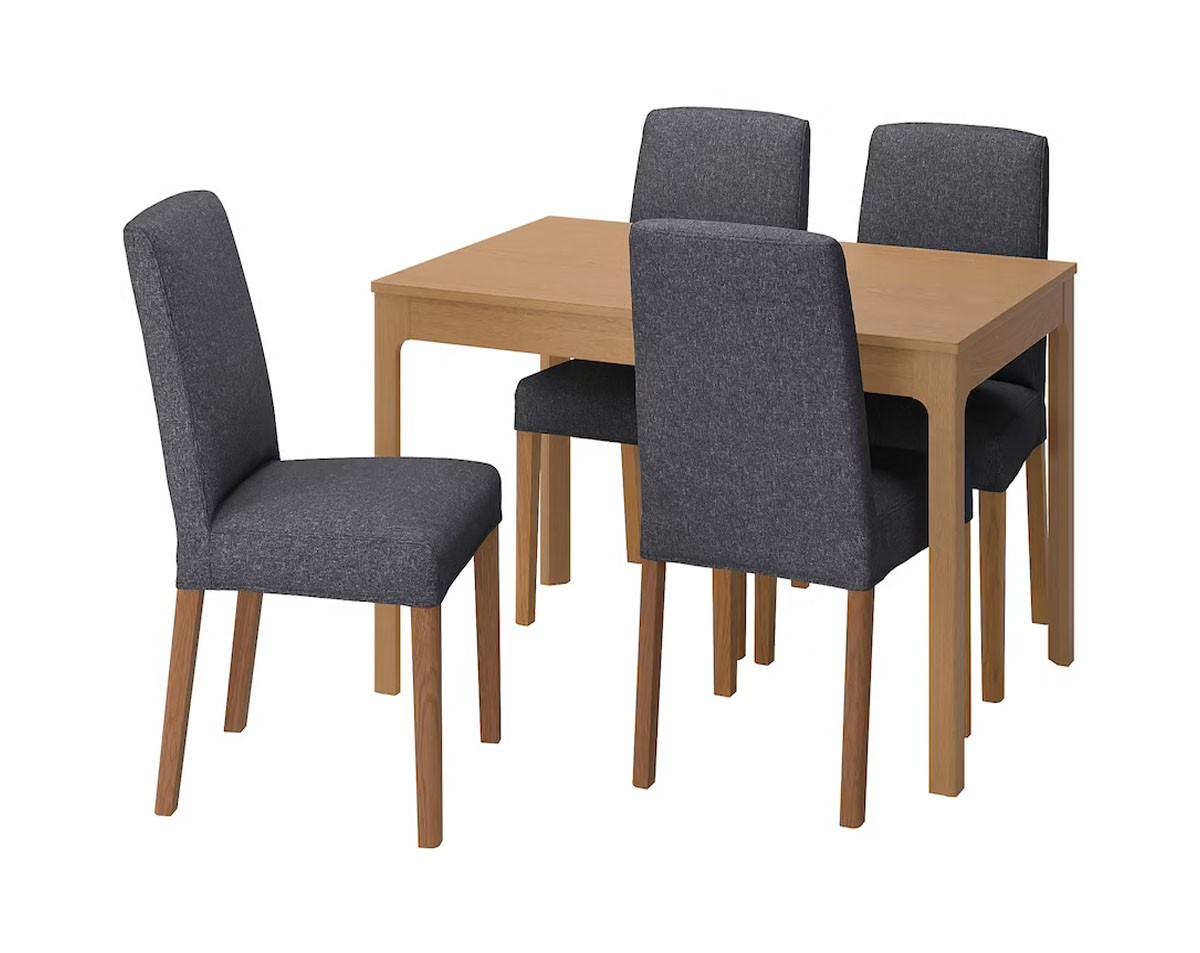Set de masa si scaune IKEA Ekedalen/Bergmund Gunnared gray 120/180 cm