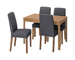 Набор стол и стулья IKEA Ekedalen/Bergmund Gunnared gray 120/180 см