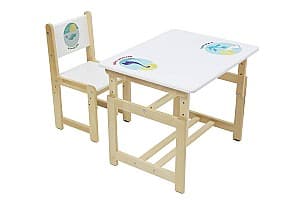 Письменный стол Polini Kids Eco 400 SM Dino White/Natural