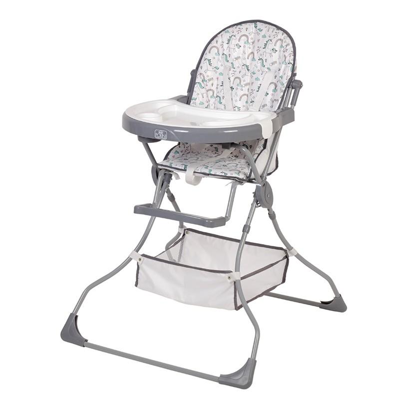 Стул для кормления простой Polini Kids 252 Единорог Радуга Gray