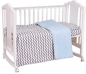 Lenjerie de pat pentru copii Polini Kids ZigZag 3 unități Grey-Blue