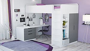 Mobila camera copii Polini Kids Simple White/Gray