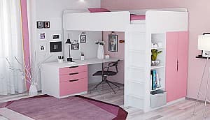 Mobila camera copii Polini Kids Simple White/Pink