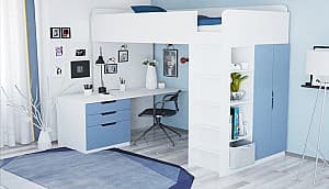 Mobila camera copii Polini Kids Simple White/Blue
