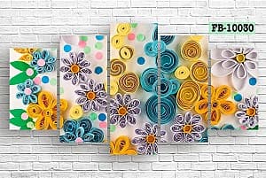 Модульная картина Art.Desig Декоративные цветы из цветной бумаги FB-10030